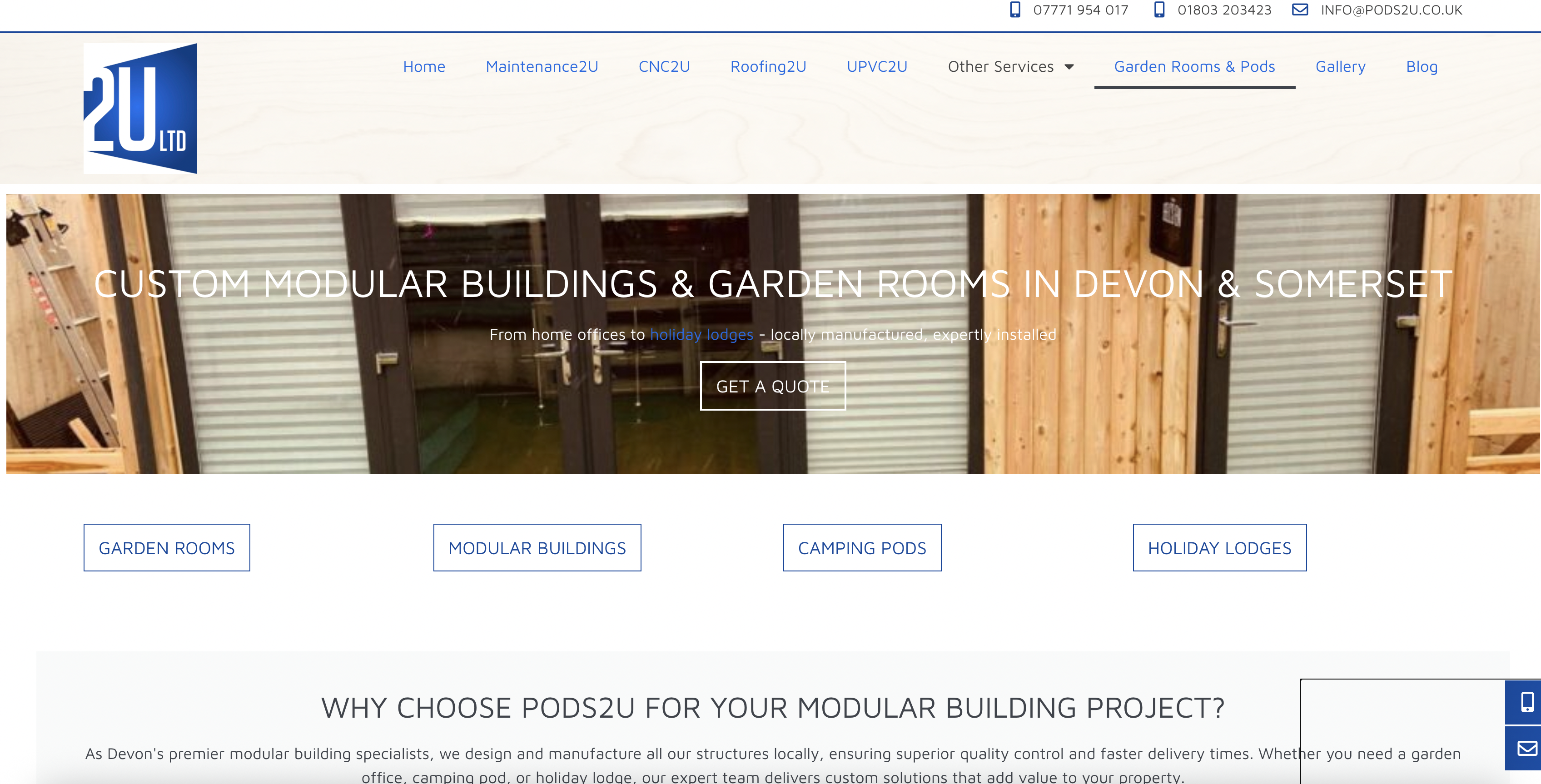 Pods2u pods page